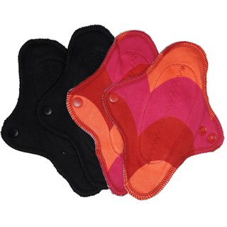MaM Ecofit Menstruations-Pads AIR Mini 4er-Set Black/Red
